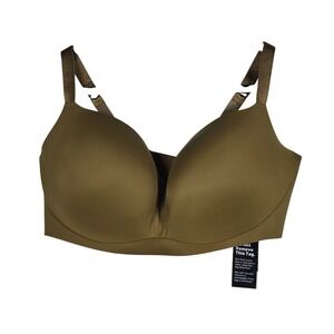 EBY Seamless Wireless Bra Olive Green Bronze LDD Molded Cups Comfort NWT